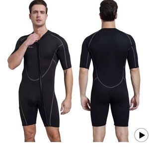 Seaskin Men's 3mm Shorty Front Zipper Snug Fit Wetsuit AC2 Black M